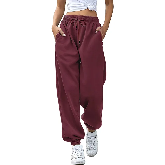 Women Casual Solid Color Low Rise Drawstring Pockets Sports Capri Pants  High Waist Pants Streetwear Casual