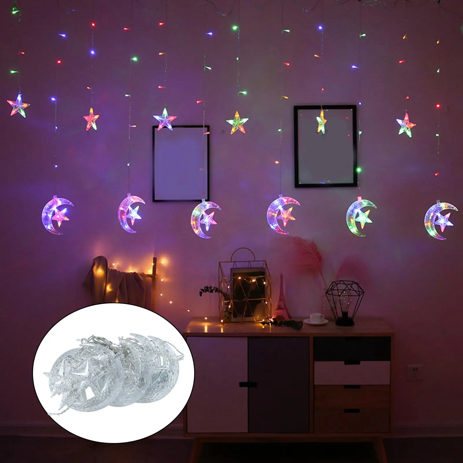 LED Fairy String Lights Curtain Lights The Window Indoor Outdoor 8 Lighting Modes Garland Festival Wedding Bedroom