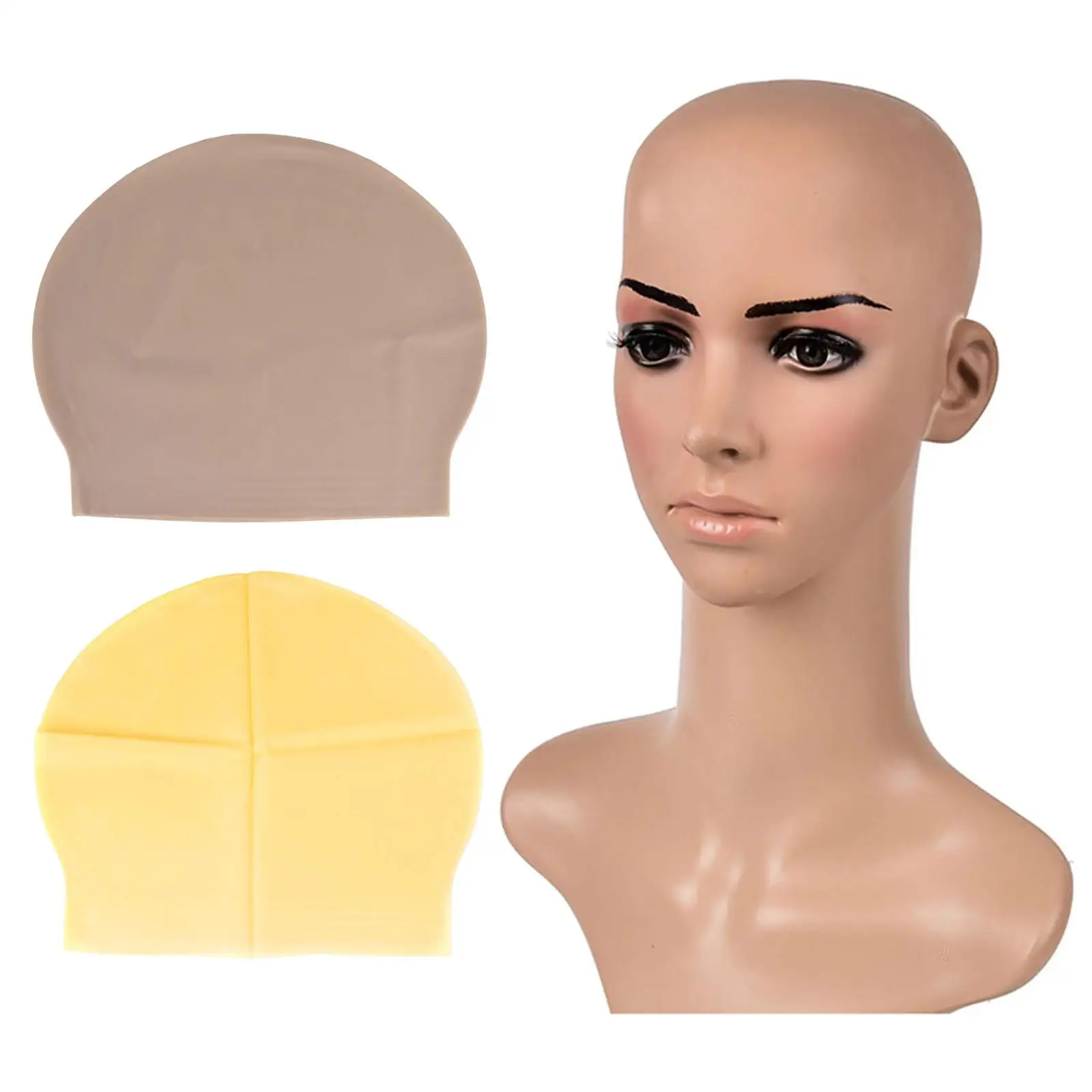 Skinhead Cap Funny Breathable Costume Scalp Cover Bald Cap Anti Slip for Party Halloween Movie Unisex Supplies