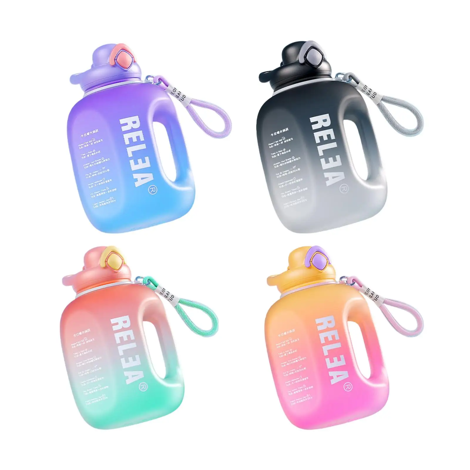 1600ml Water Bottle with Straw Reusable Portable Jug for Running Sports Fitness Riding