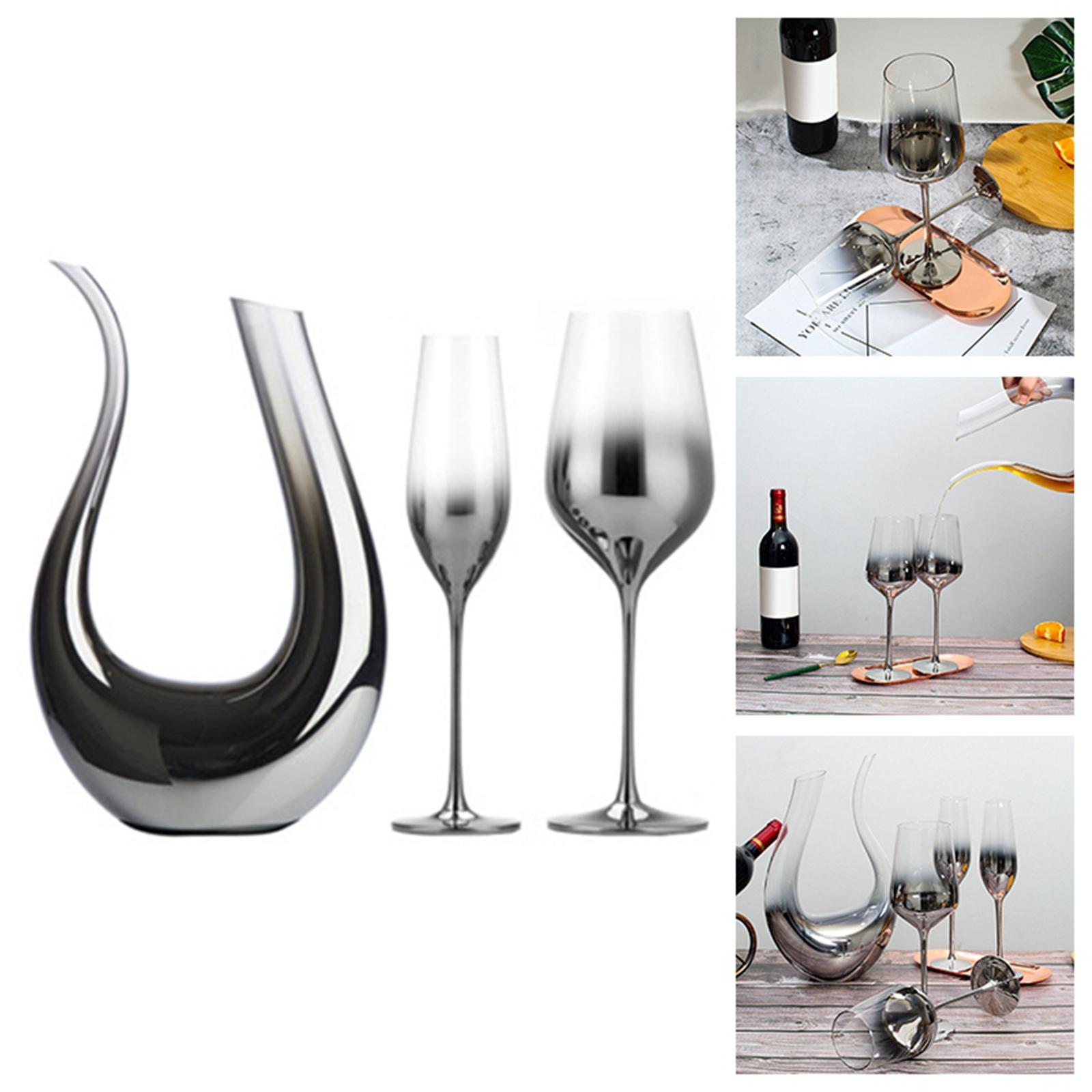 Cryatal wine Aerator Artificially Blown Gradient Wine Separator with Slanted Spout wine bottle for Restaurant Bar