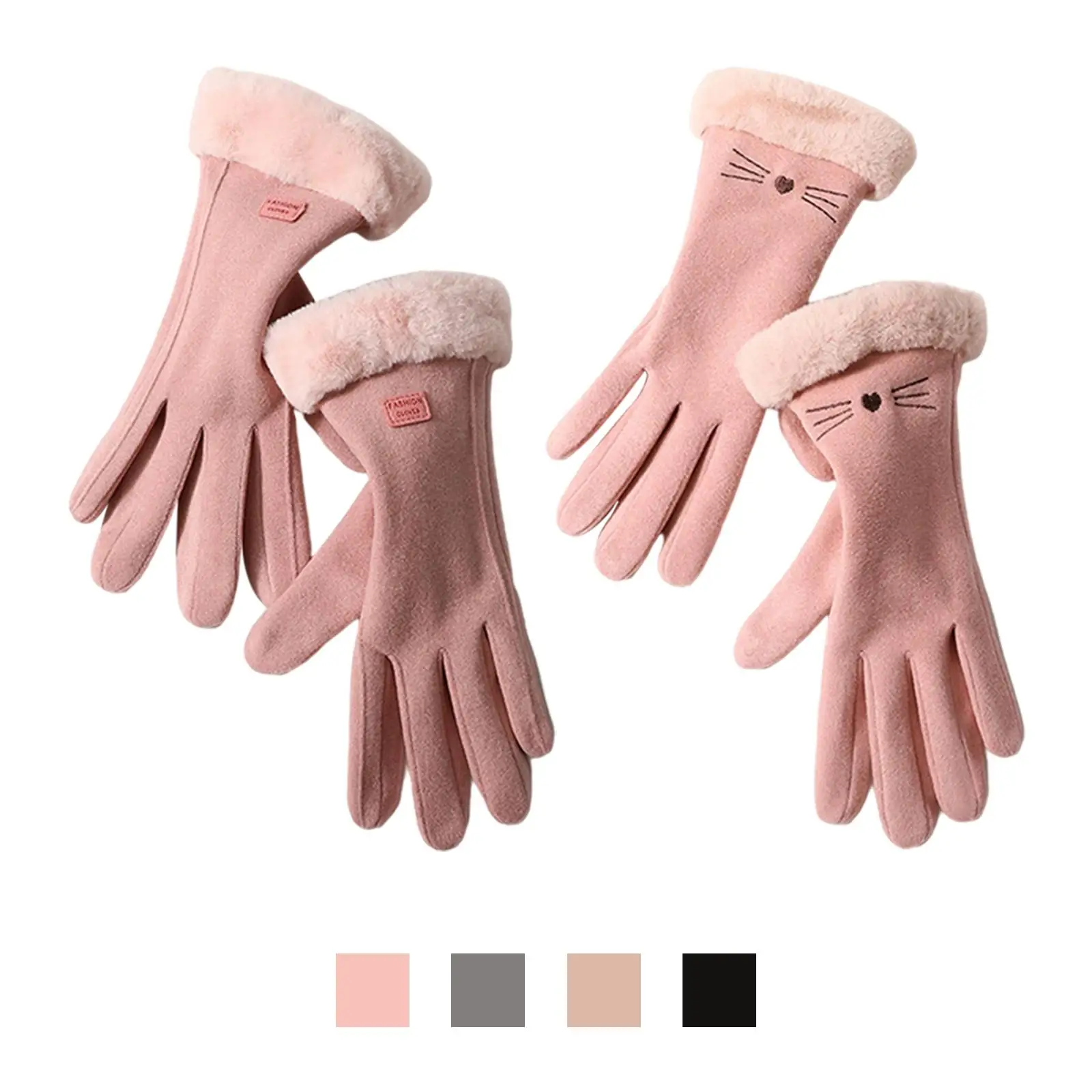 Warm Gloves Thicken Windproof Keep  Screen Non- Winter Thermal Gloves for Riding Climbing