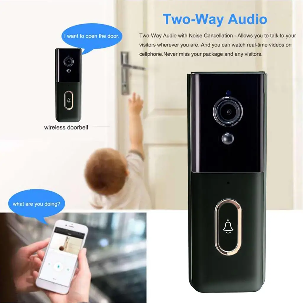 Video Doorbell Camera Simple Installation Motion Storage Via for Tuya