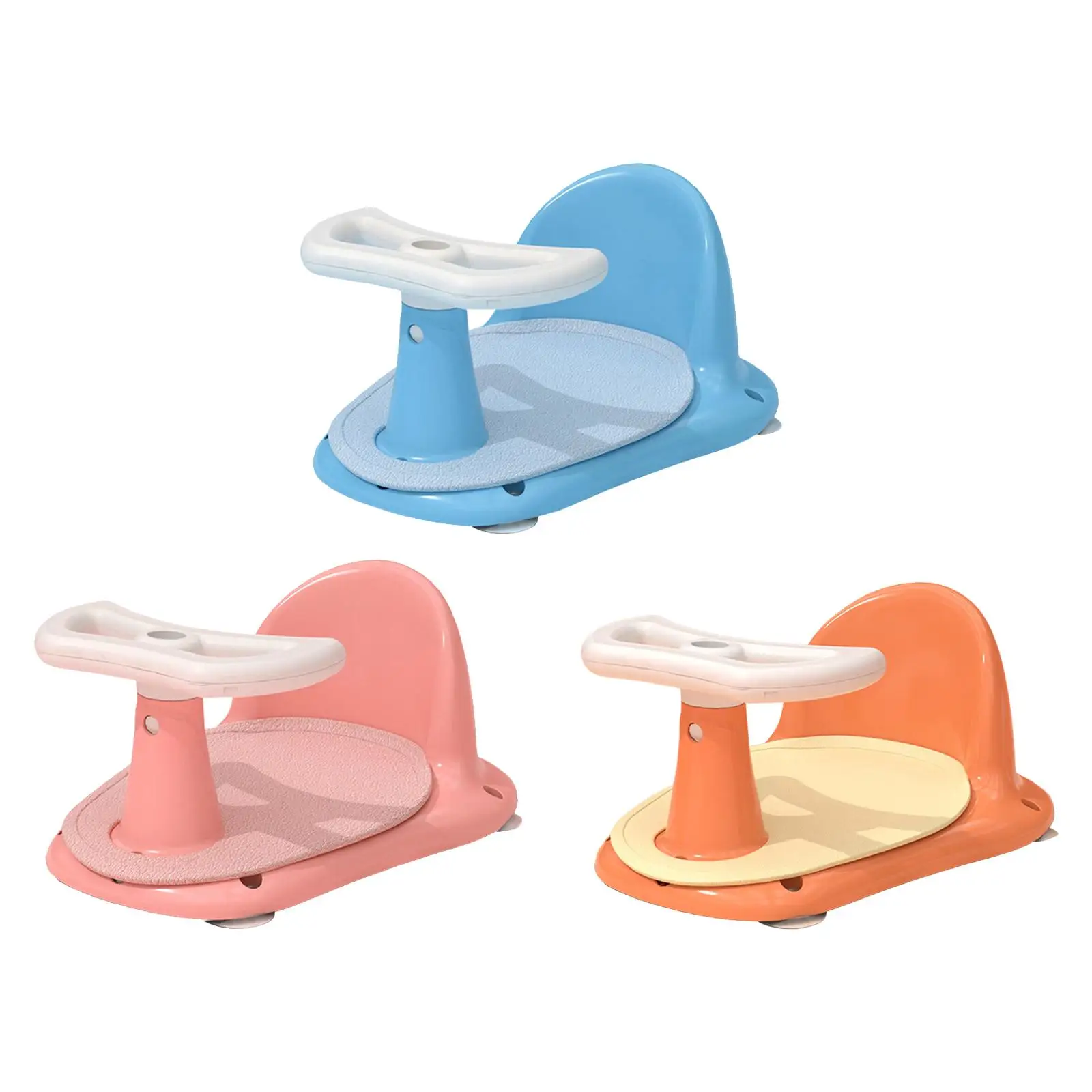 Cute Bathtub Seat Tub Sitting up Suction Steering Wheel Seat Support for 6-18 Months