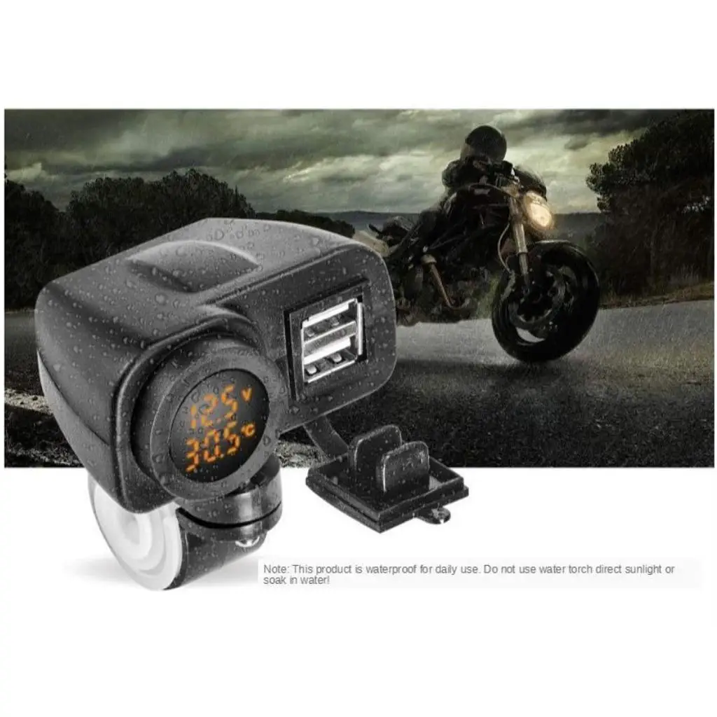 3.1A  Dual Port USB Charger Socket for Motorcycles, ATV, Cross bike, Scooters