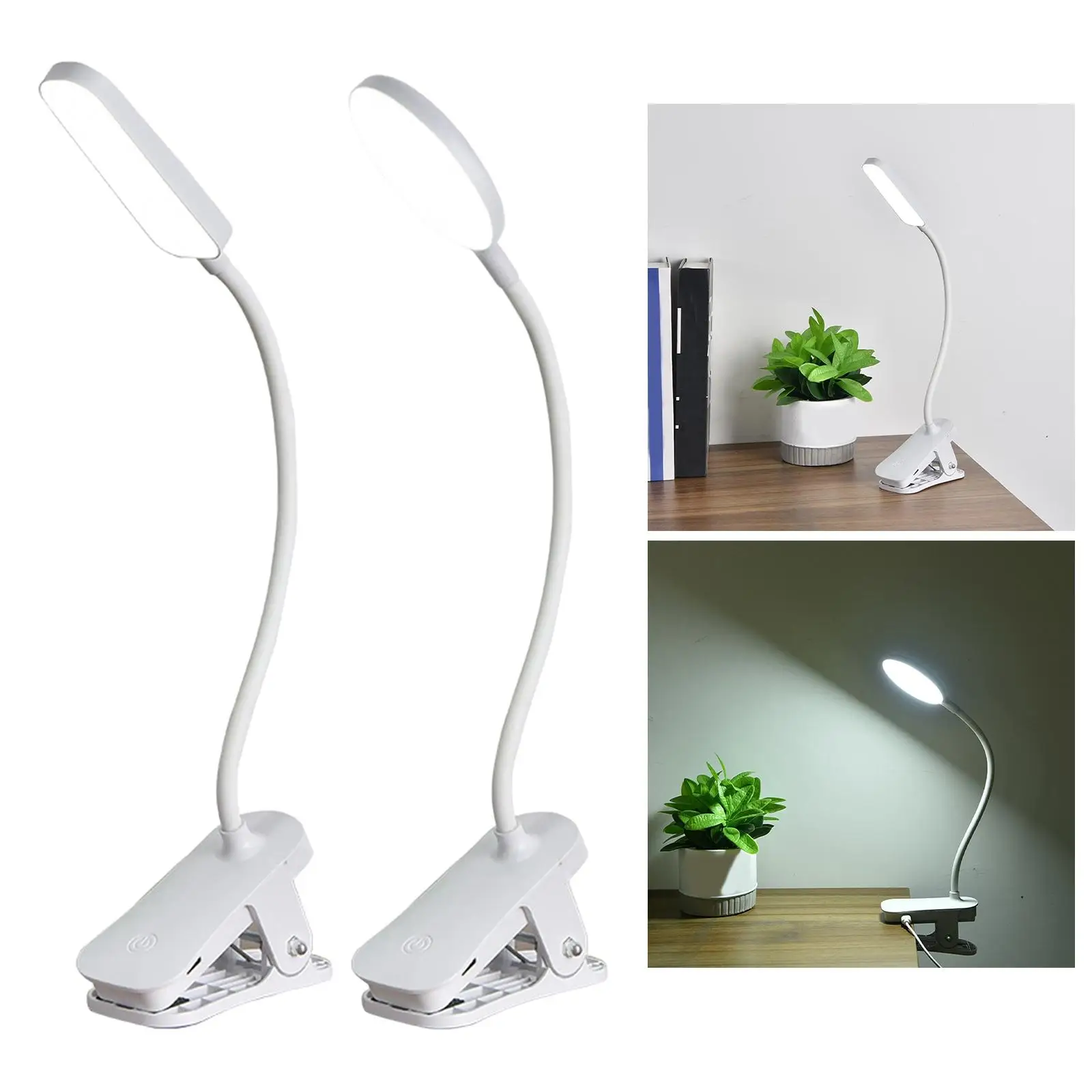 Flexible Gooseneck LED Clip On Table Light Lighting USB 3 Modes Table Lamp Nightlight for Piano Office Bedroom Study Home