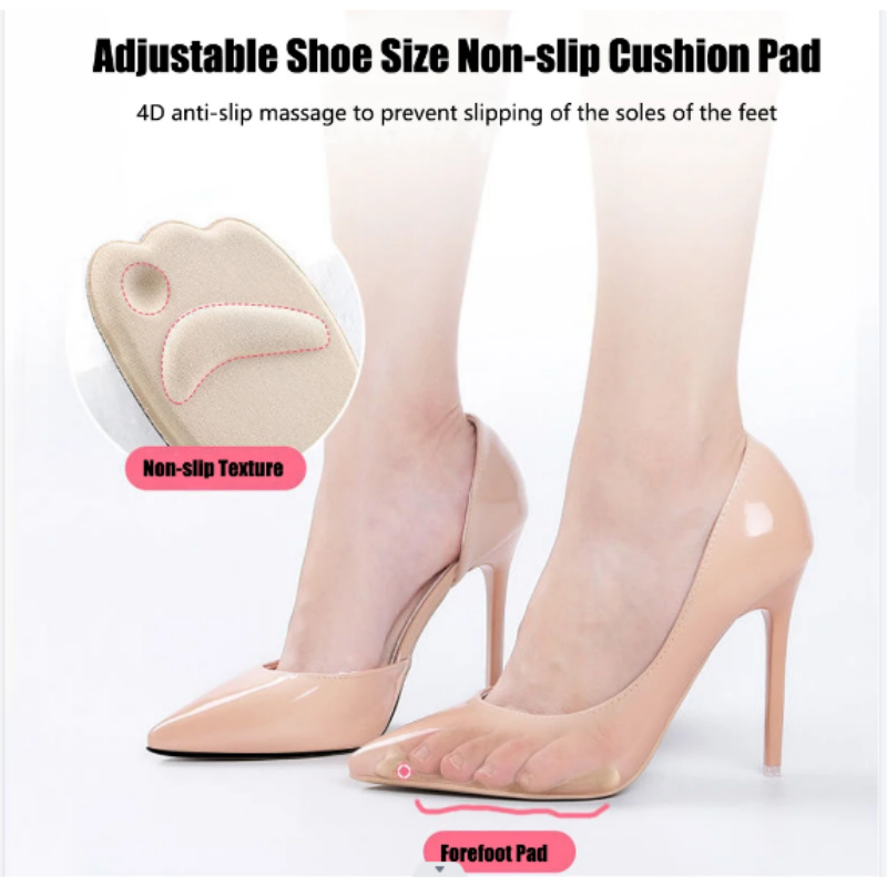 4D Anti-slip Forefoot Insert Cushion Pads for Women Shoes Silicone Foot  Pain Relief Pads for High Heels Sandals Gel Shoe Insoles