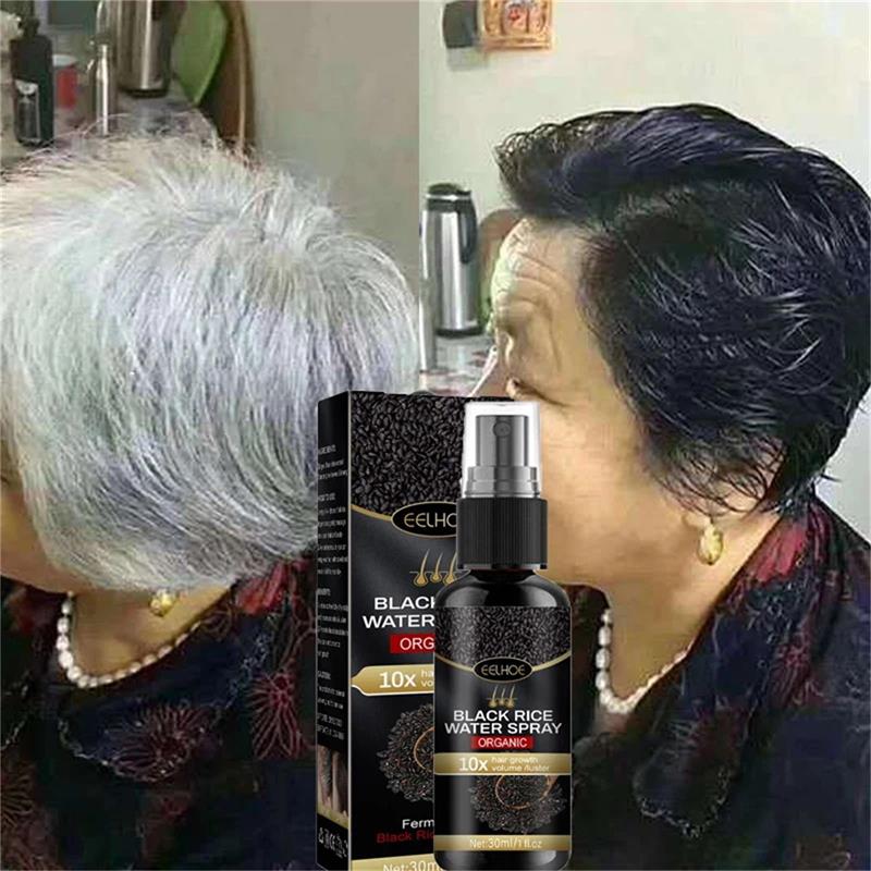 Best of Gray White Hair Treatment Serum White To Black Repair Natural Color Black Rice Nourish Spray Anti Loss Hair High Quality Product Reviews & Tips