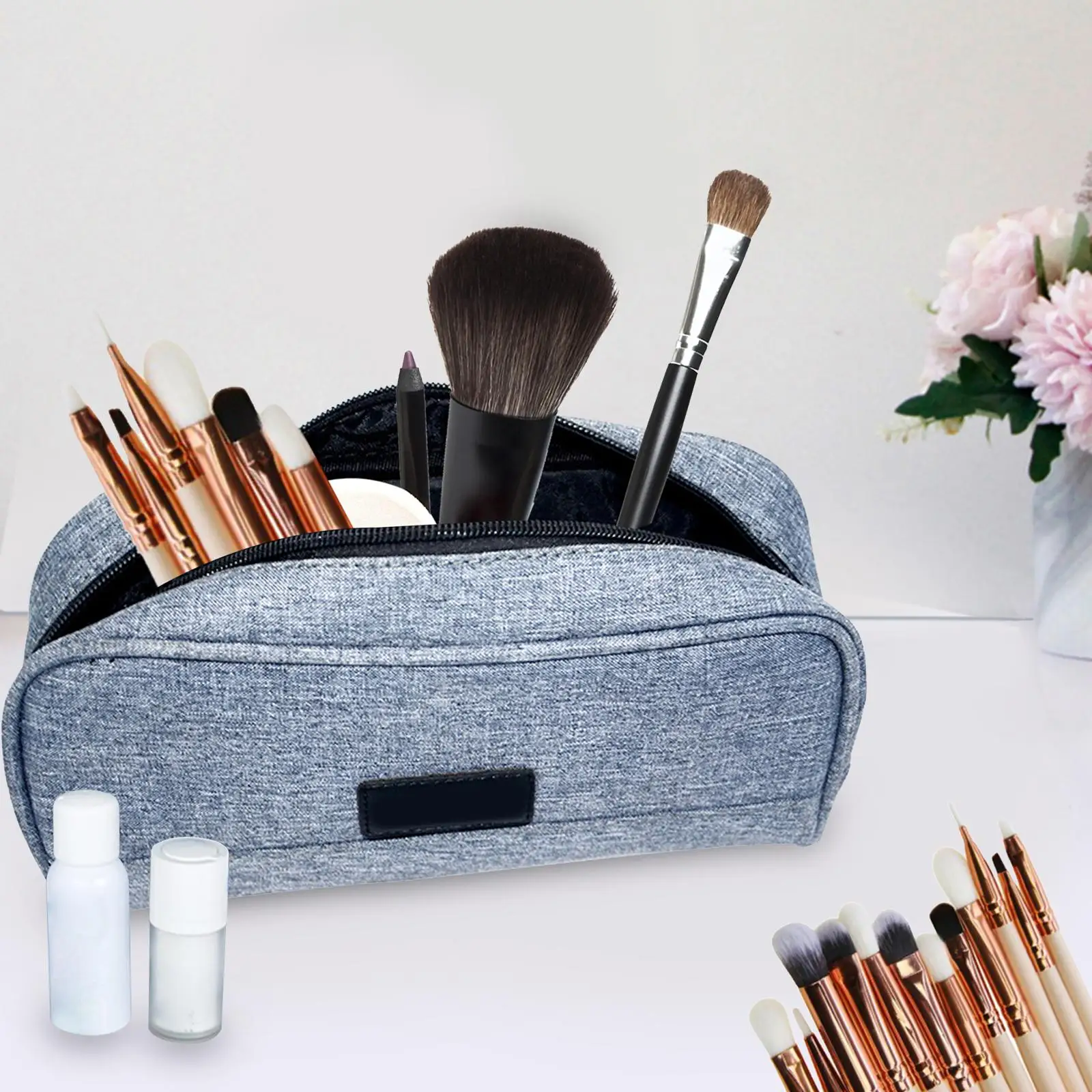 Small Toiletry Bag with Zipper for Men Women Makeup Bag Toothbrush Travel Case Storage Carrying Bag Organizer for Business Trip