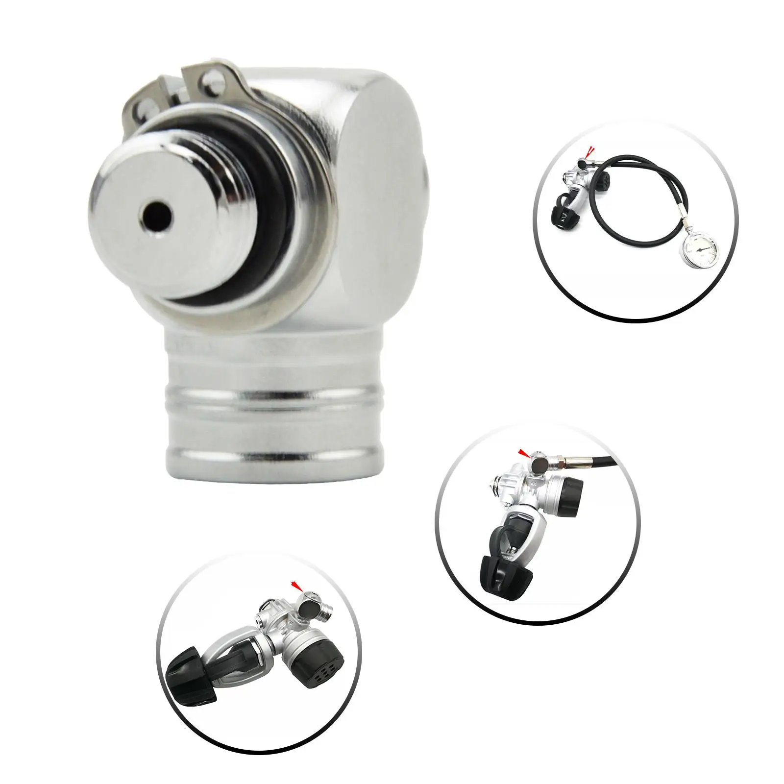 Scuba Diving Dive Regulator Adapter 360 Degree Rotatable First Stage Connection Adapter