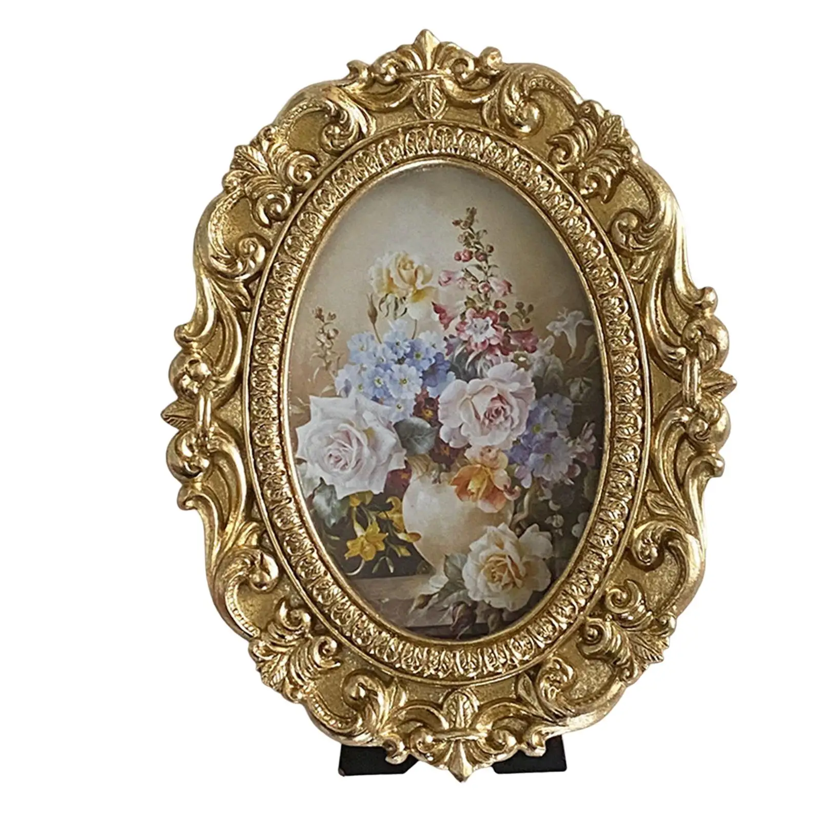 Resin Picture Display Frame Tabletop Wall Hanging Craft Embossed European Style for Party Table Wedding Hallway Decoration
