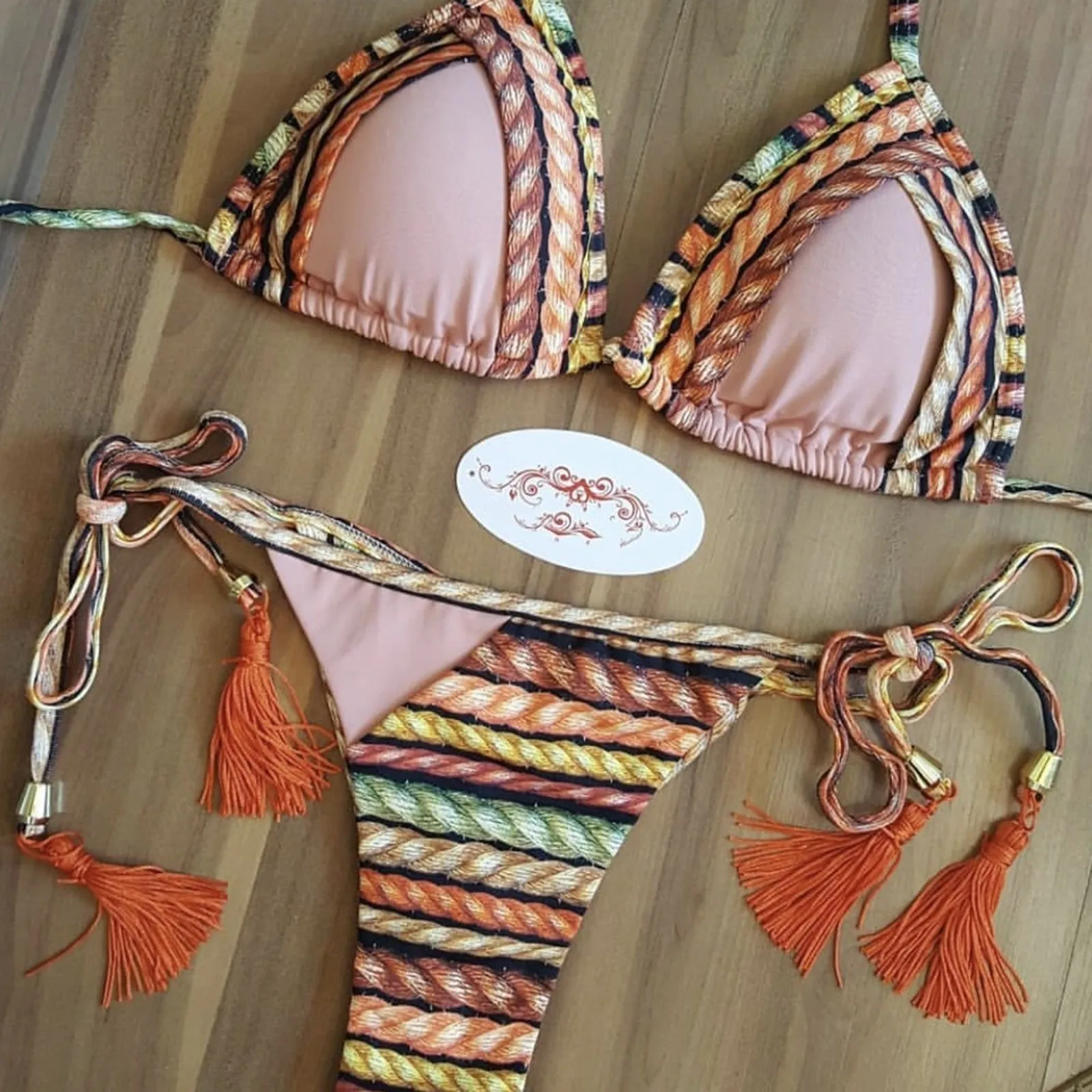 Bikini Sets Women's Swimsuit Lace Up Brazilian Bathing Two Piece Swimwear Summer Splicing Print Beach Beachwear Suit For Femme cute bikini sets