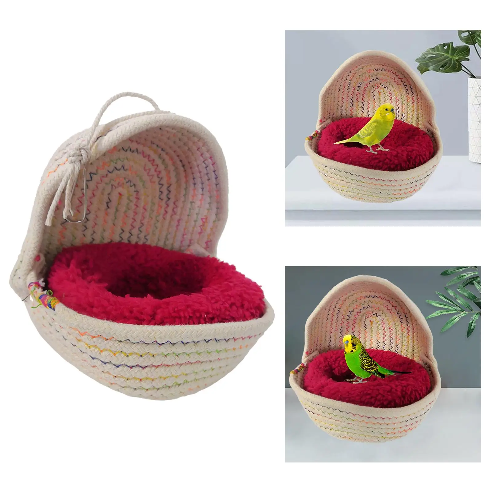 Bird Cotton Nest Cage Hanging Sleep Bed Hut Toys Snuggle Warme Sleeping Bed Tent for Hamster Parrot Cockatiels Cockatoo Lovebird