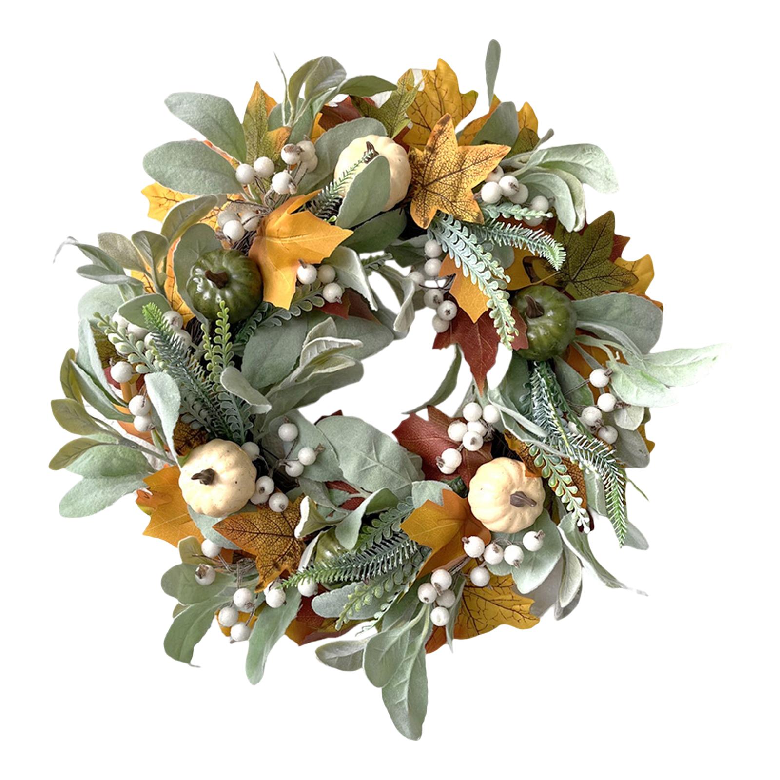Autumn Pumpkin Wreath Hanging Garland for Celebration Indoor Ornament Wall Wedding
