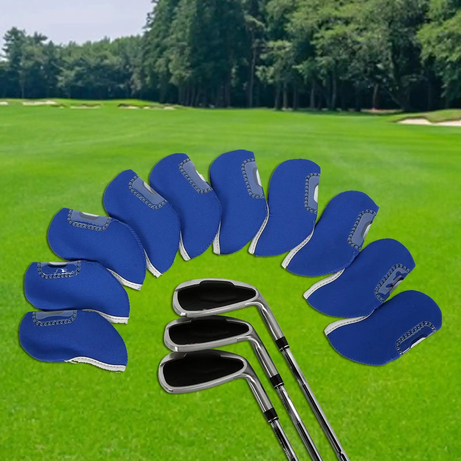 10x Golf Club Headcovers Golf Wedges Headcovers Waterproof Visible Window Golf Iron Covers Set for Most Irons Head Women Men