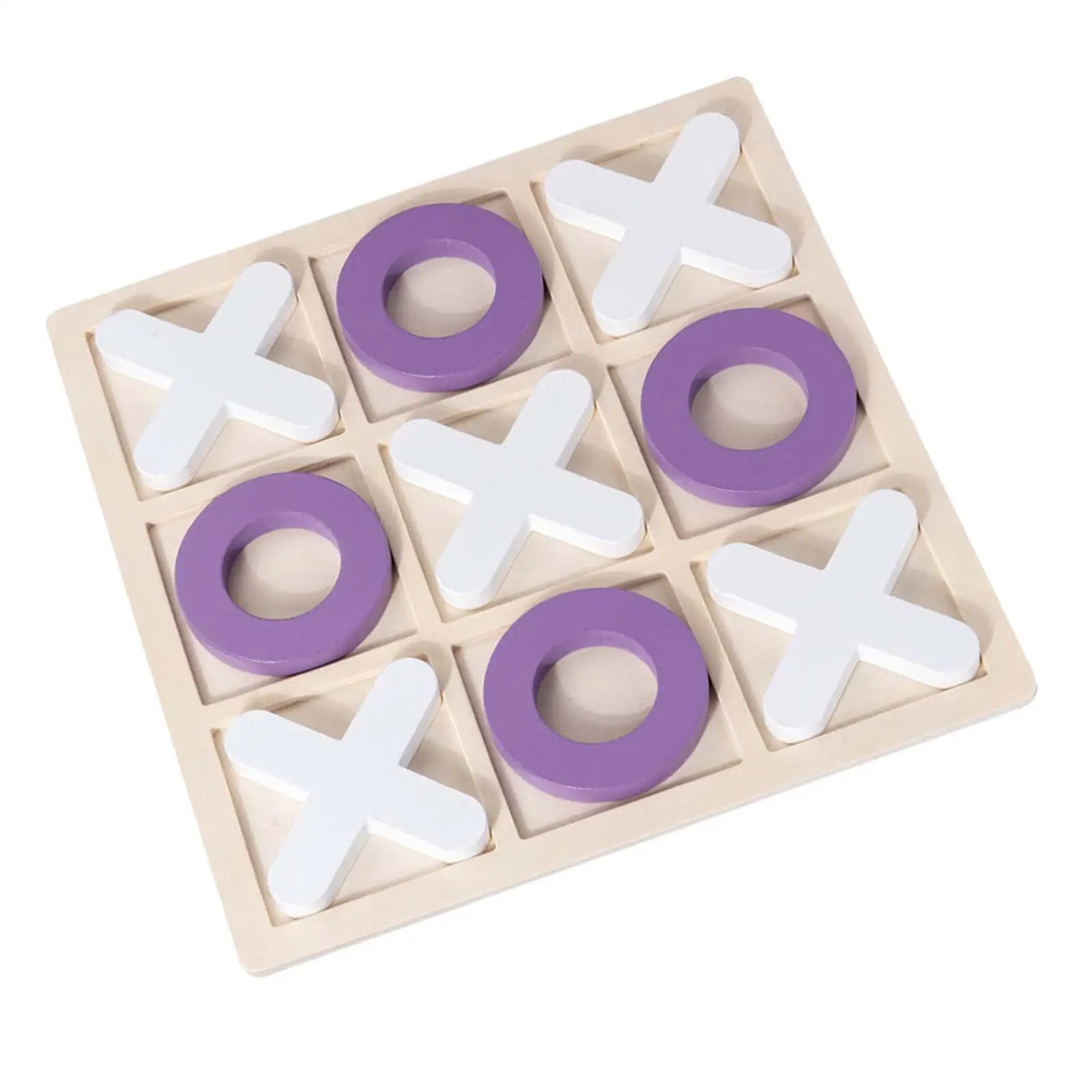 Wooden Tic TAC Toe Game XO Chess Board Game Educational Toys Handmade Noughts