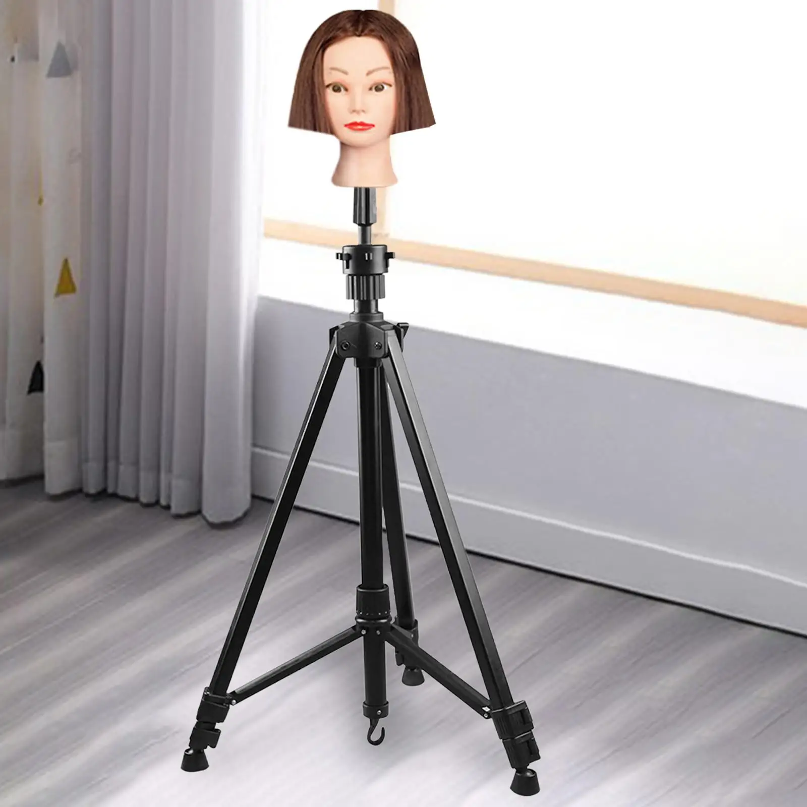 Wig Head Stand Tripod Multifunction Stand Manikin Head Tripod Adjustable Foldable Stand Mannequin Tripod for Cosmetology Salons