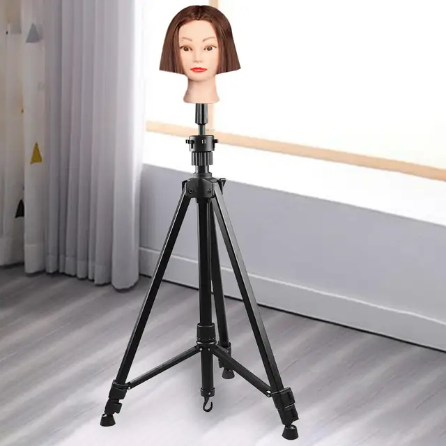 Adjustable Wig Head Stand Tripod Holder Mannequin  Adjustable Height Wig  Stand - Wig Stands - Aliexpress