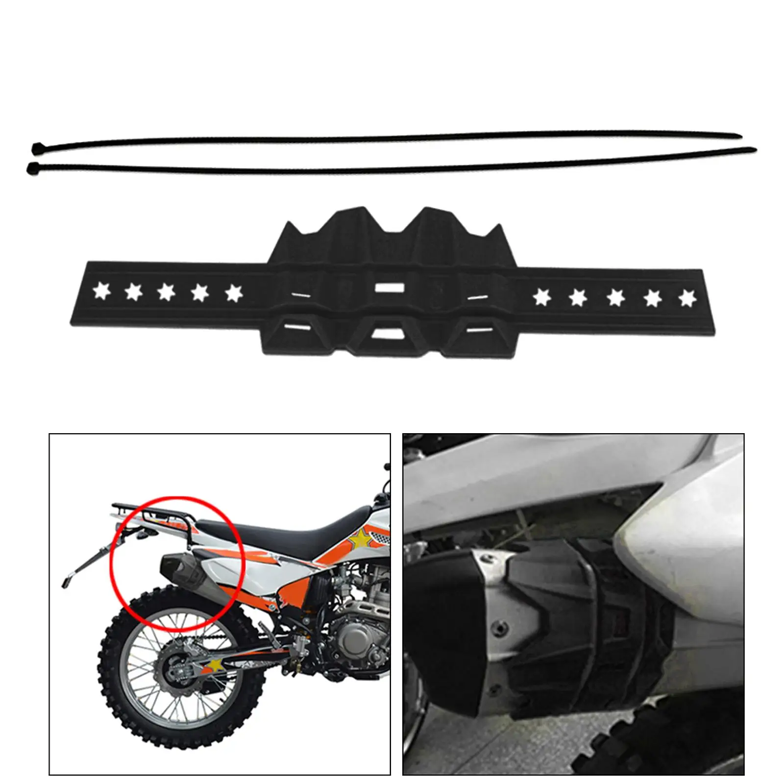 3X Motorcycle Exhaust Protector Guard Cover f/ Dirt Bike Black