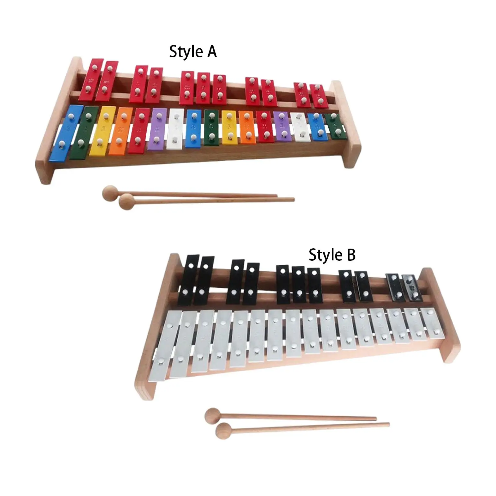 Hand Percussion 27 Notes Glockenspiel Xylophone Musical Instrument Wooden Base