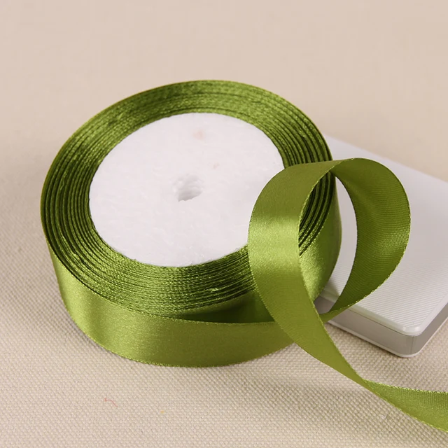 16mm Wide Sage Green Satin Ribbon 10 METER ROLL of Narrow 