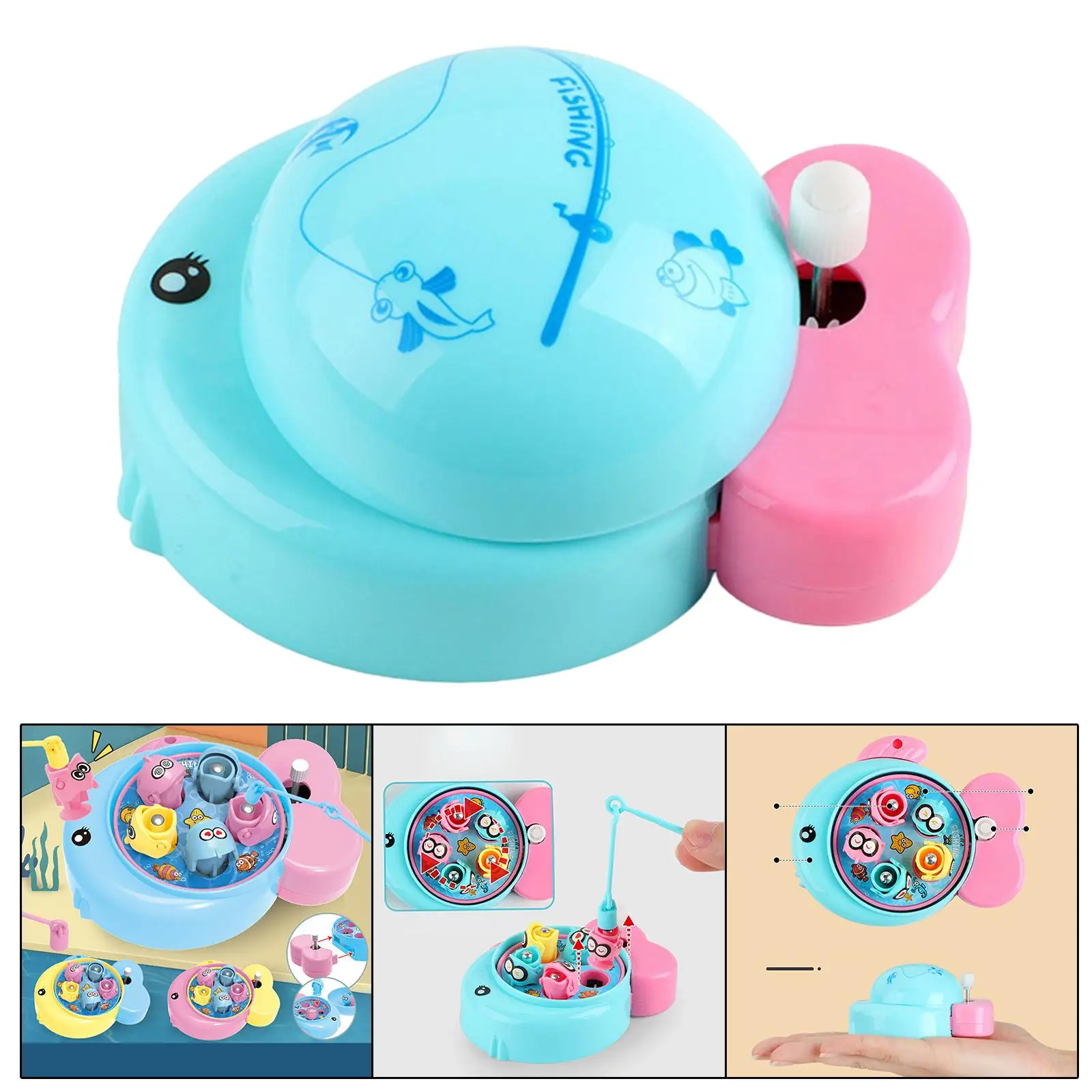 Portable Fishing Game Interactive Toys for Ages 3+ Children Birthday Gifts