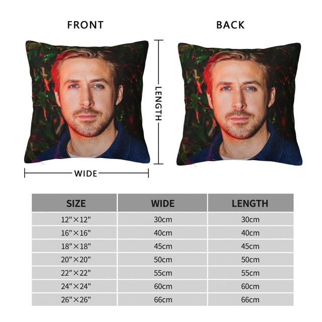 Music custom Ryan Gosling pillowcase 45 * 45cm zippered square pillowcase  Sellertosupportfreecustomization. Double sided printing design for pillows.