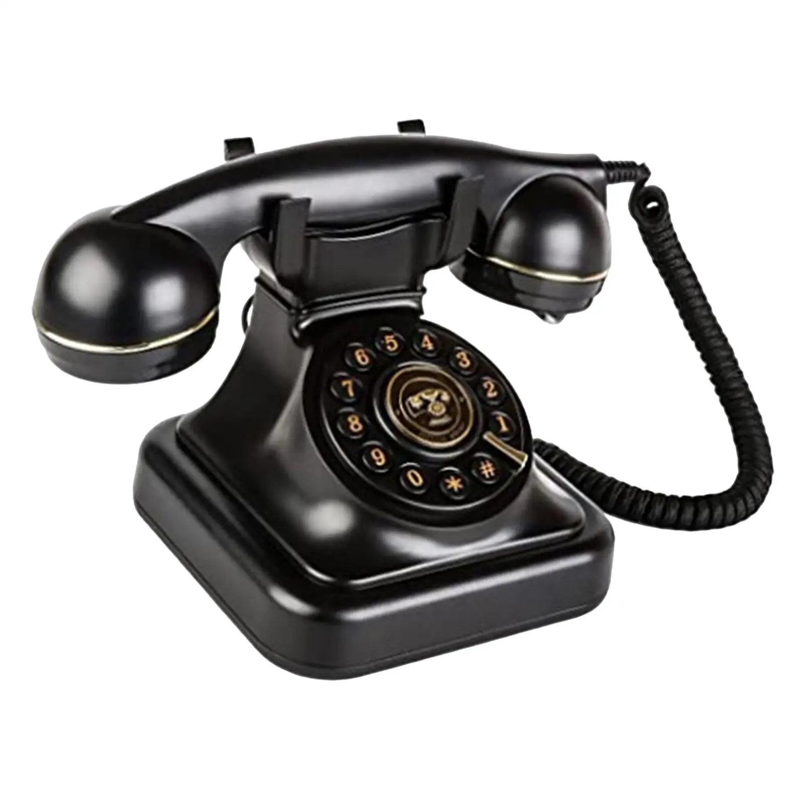 Retro Style Telephone Old Fashion Landline Phones Button Dialing with Adjust Volume Function Classic Home Phone for Desk Decor