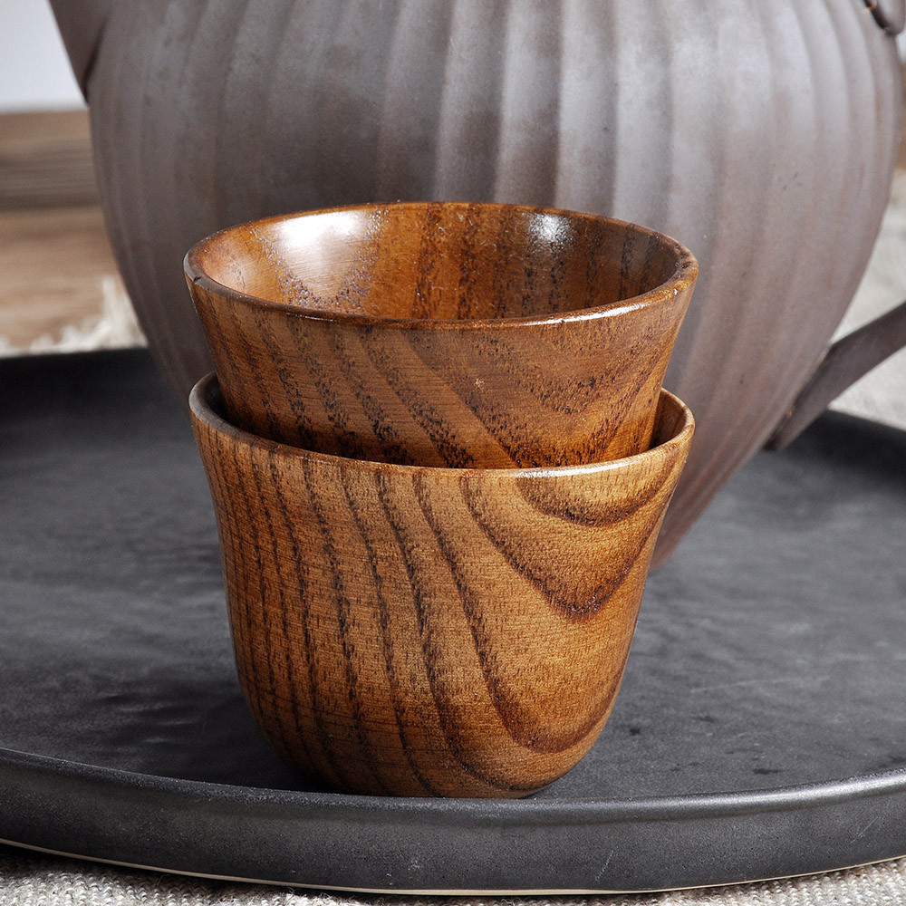 Description Picture 5 of itemTea Coffee Wooden Cup Mug Log Milk Beer Color Handmade Natural Wood Juice Glass&Bottle