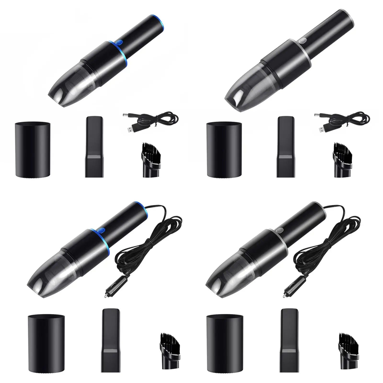 Portable Car Vacuum Cleaner Small Pet Hair USB Rechargeable/