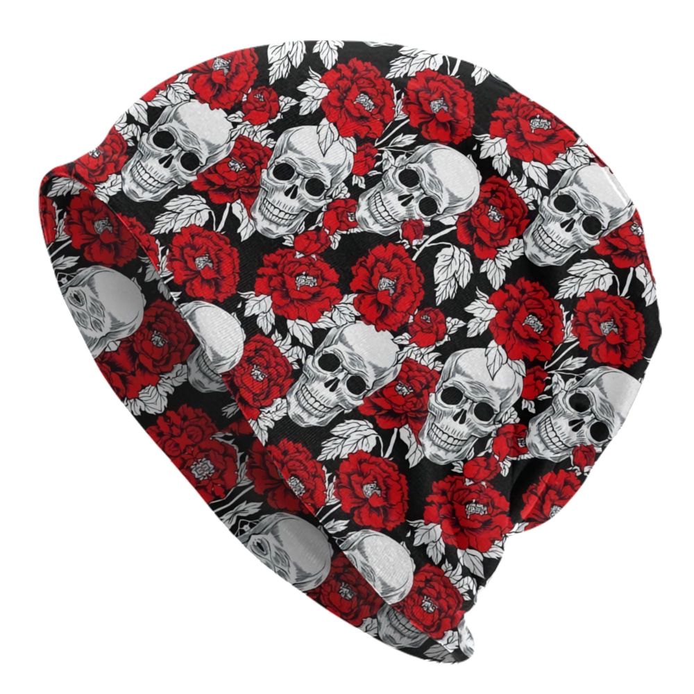Benutzerdefinierte Schädel Druck Motorhaube Hüte Straße Stricken Hut Für Frauen Männer Winter Warme Horror Skeleton Tod Skullies Beanies Caps – Detail 31