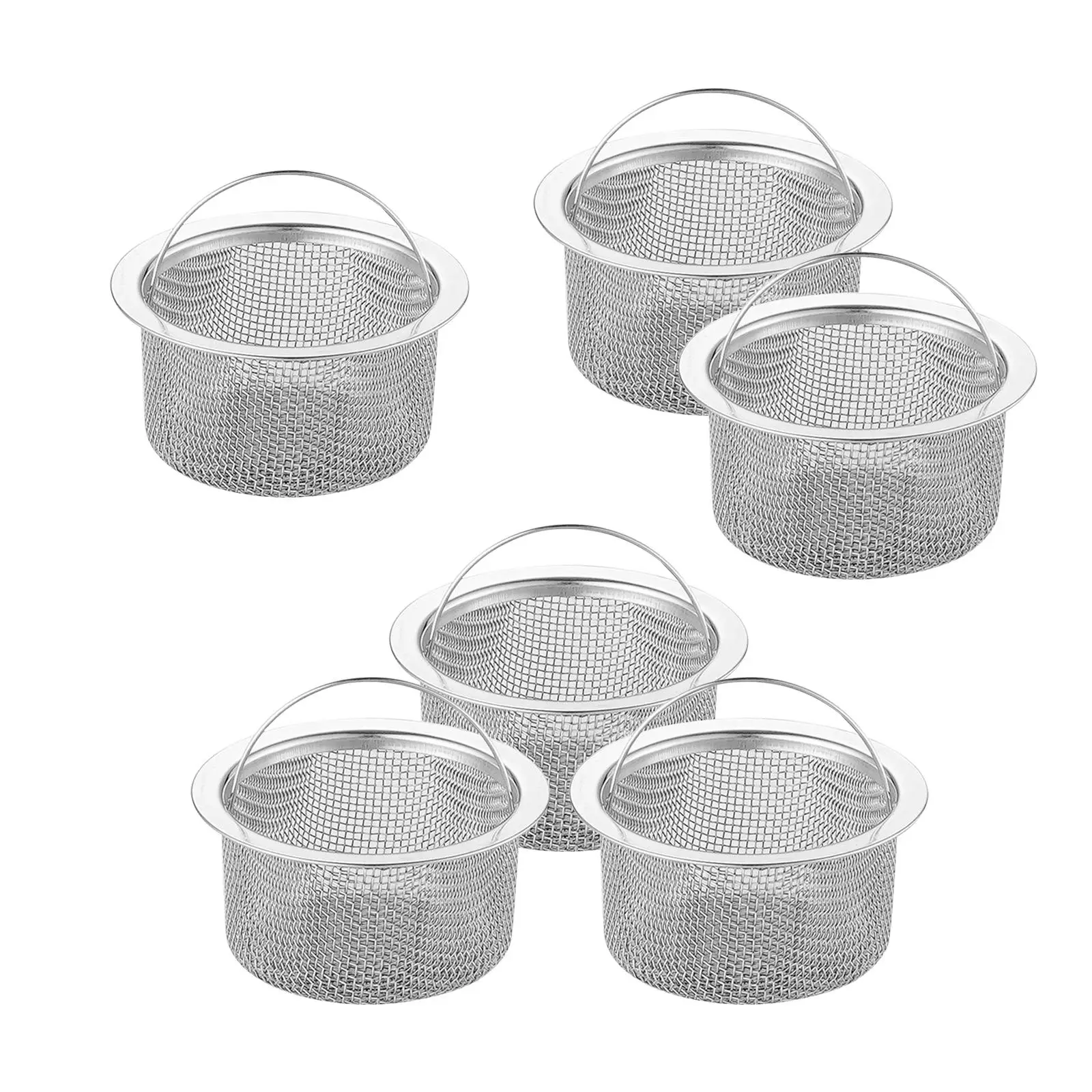 Stainless Steel Sink Strainer Basket Basin Drain Filter Shower Drain Hole Filter with Handle for Restaurant Bathroom Sink