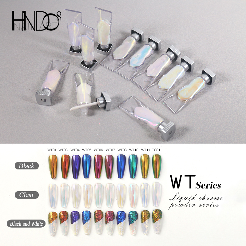 Best of HNDO 10 Colors Liquid Chrome Powder Aurora Metallic Effect For Professional Nail Art Manicure Nails Glitter Pigment WT Series Reviews & Tips