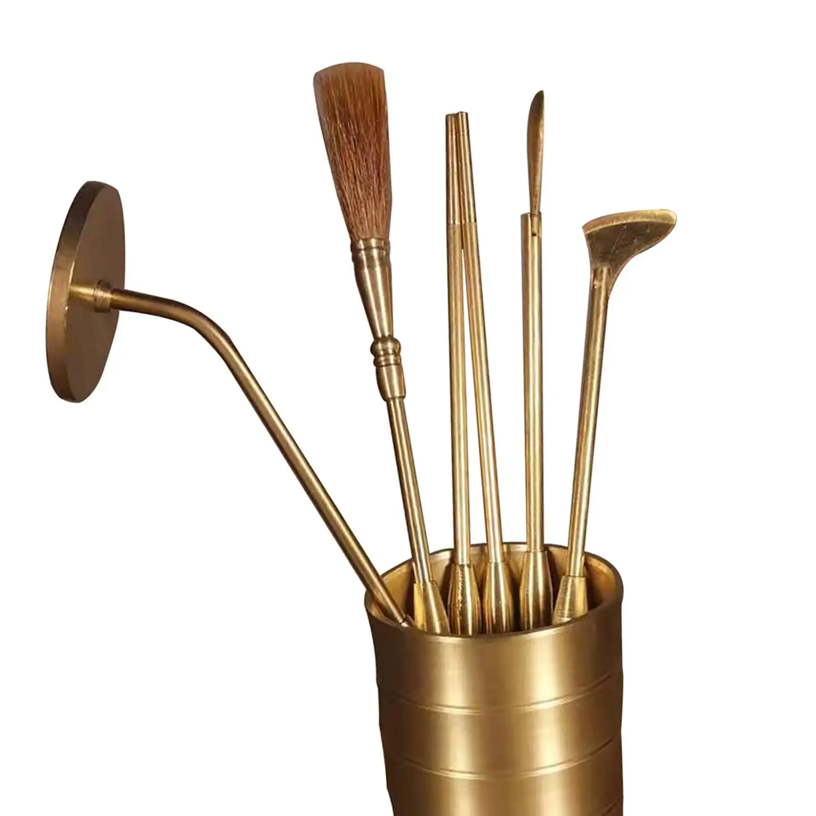 Copper Incense Making Kit Censer Tool Set Long Handle Incense Brush Incense Spoon Fragrance for Meditation Bedroom Decoration