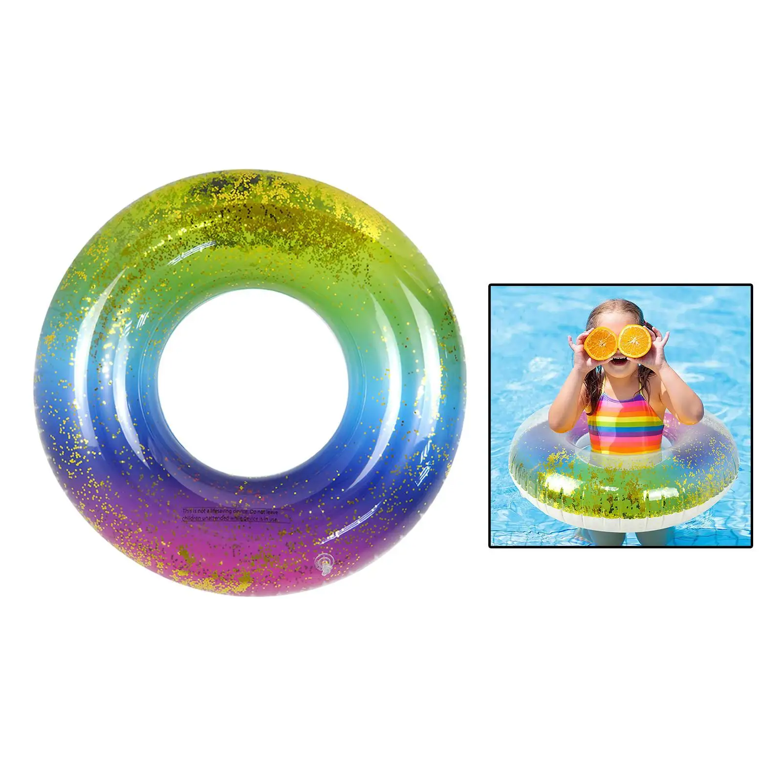 Portable Swimming Ring Water Supplies Pool Raft Transparent Color Air Pump Inflatable for Swimming Pool Pool Floats Lake Outdoor