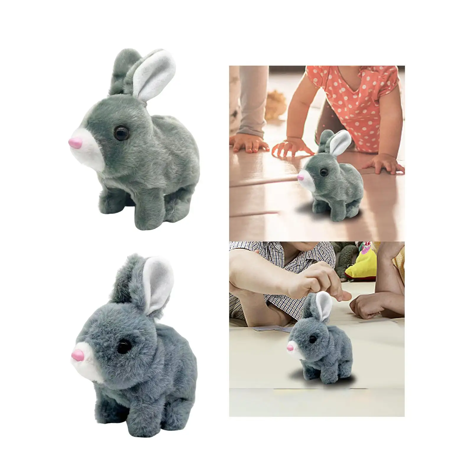 Electric Bunny Toys Wiggling Ears Hopping Jumping Walking for Birthday Gift