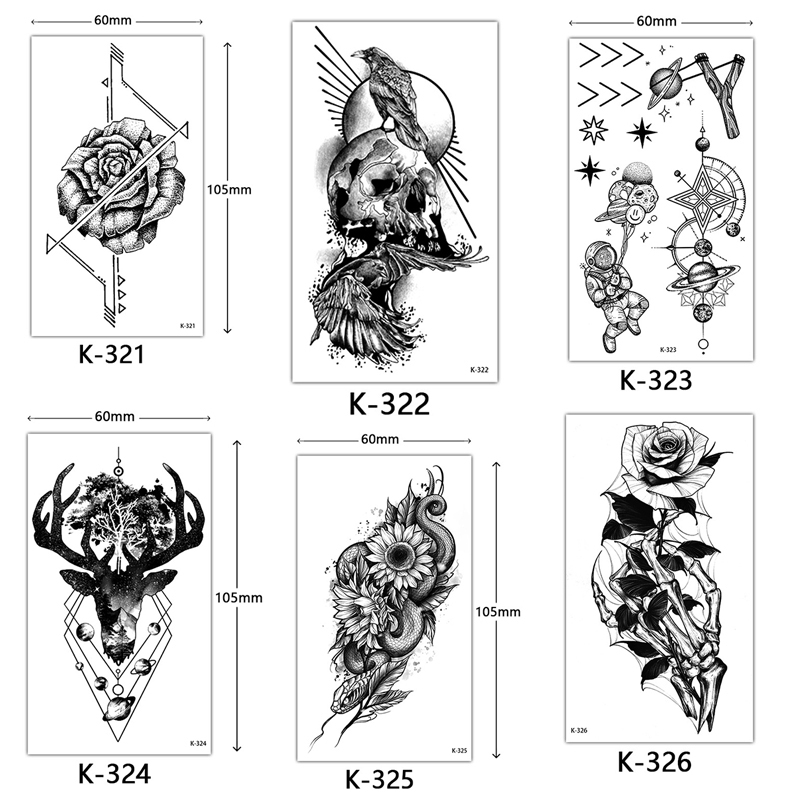 Best of Sketch Tattoo Stickers Waterproof Semi Permanent Tattoo For Adult Women Man Temporary Tattoos English Alphabet Flower Butterfly Reviews & Tips