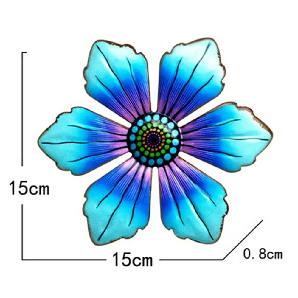 Title 6, HelloYoung Metal Flower Wall Art Sculpture Outd...