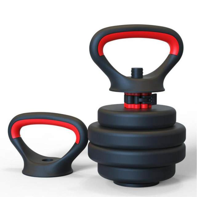 Workout with handle and plates free weights hot sale