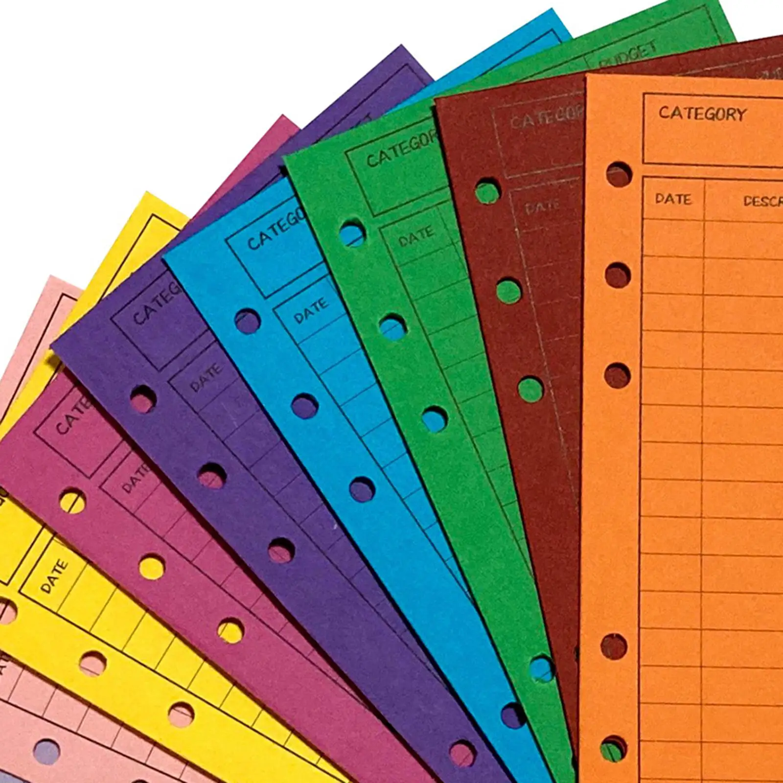 12Pcs Budgeting Envelopes Cardstock Budget Binder Deposit Envelopes with Punch Hole Stylish Cash Envelope System Assorted Colors