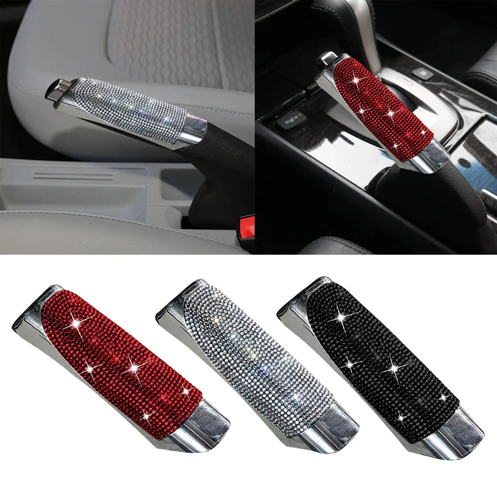 Universal Bling Car Handbrake Cover Luster Rhinestone Hand Brake Sleeve Assessoires Car Styling Truck SUV for Women Lady Girls