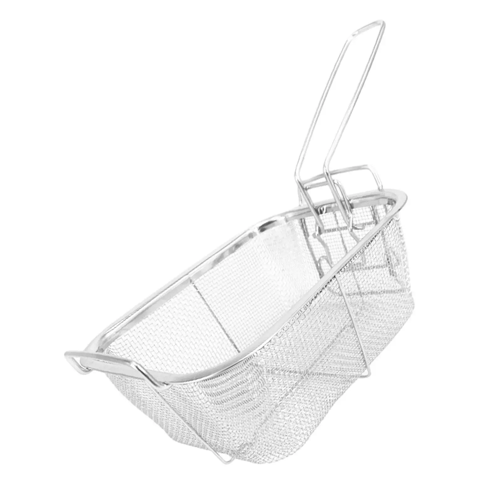 Wire Fry Basket French Fries Holder with Handle Mesh French Fry Chips Basket for Chips Restaurant Chicken Wing Barbecue