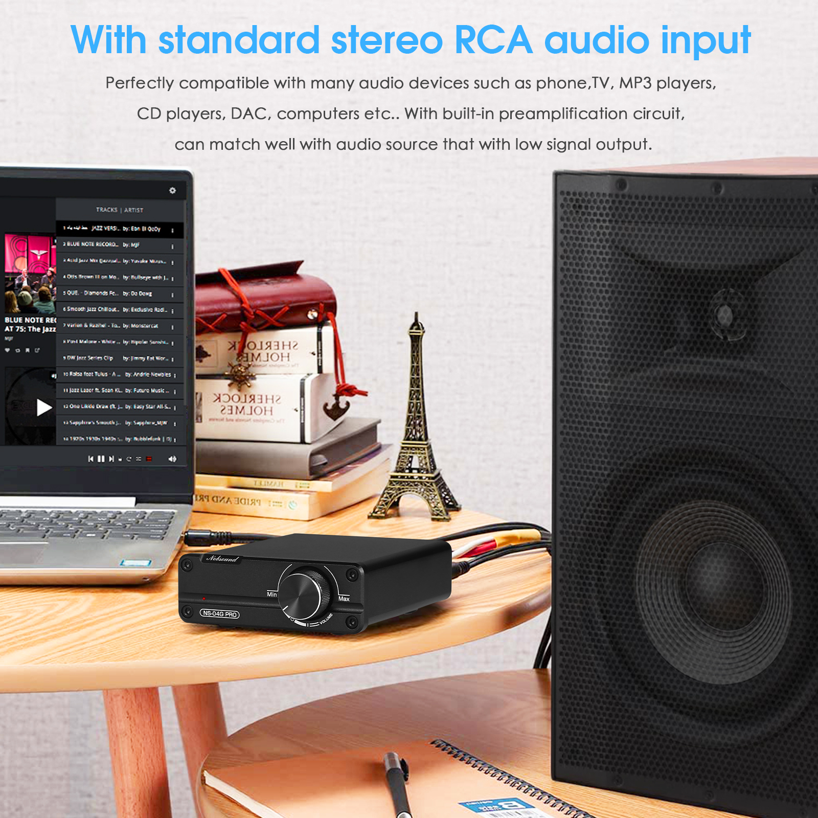 Douk Audio NS-04G PRO HiFi 2.0 Kanal Mini Klasse D TPA3116 Digitalverstärker Stereo-Audioverstärker 100 W * 2 für Lautsprecher – Detail 4