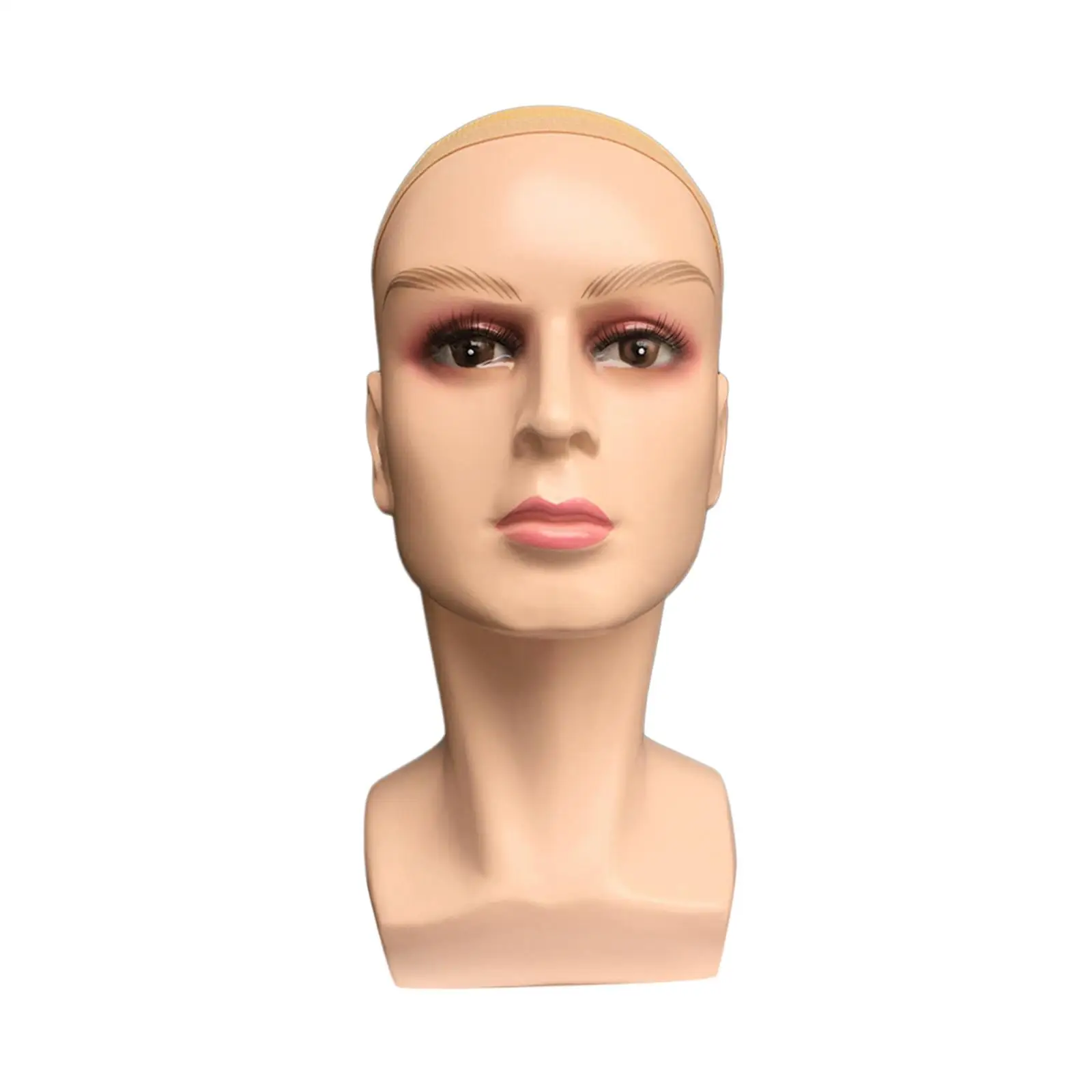 Male Bald Mannequin Head Smooth Multipurpose Manikin Wig Head Stand Wig Display Stand for Wigs Displaying Making Styling Glasses