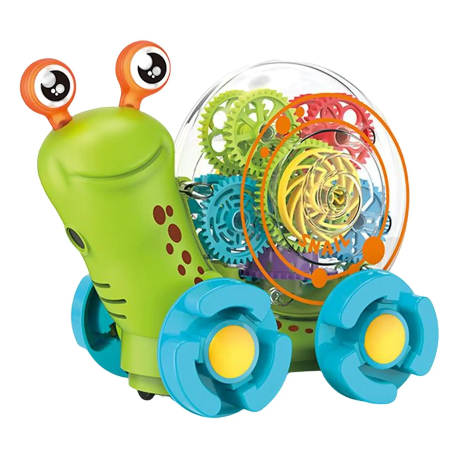 Electric Projection Snail Toy Car Transparent Gear Gift Light Music Toy Car Kids