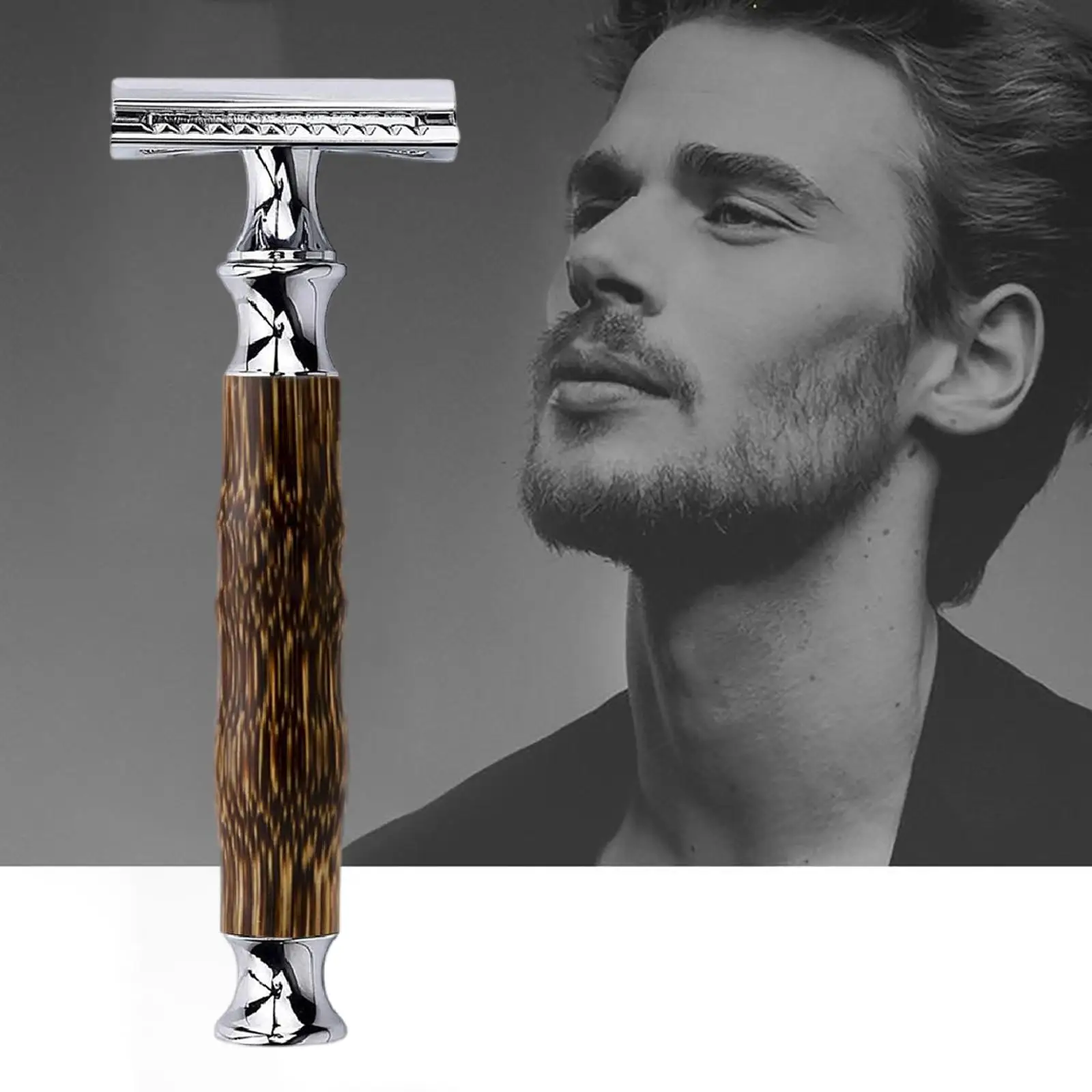 Vintage Manual Facial Hair Shaver Double Edge Beard Styling Shaving Razors for Father`s Day Gifts Barbershop Men Women Boyfriend