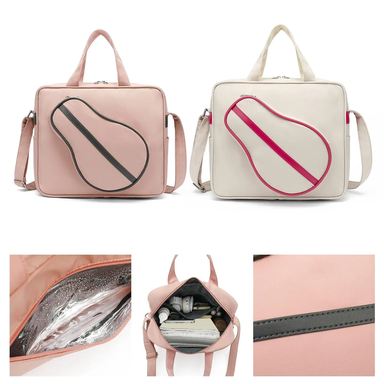 Table Tennis Shoulder Bag for Women Large   Racket Storage Bag Training Bag Multi Functional Carrying Bag Tote