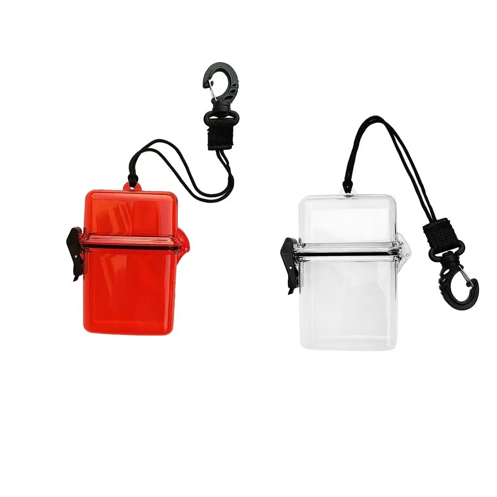 Scuba Diving Kayaking Waterproof Dry Accessories Container Case & Rope, Clip for Money, ID Cards, License, Keys