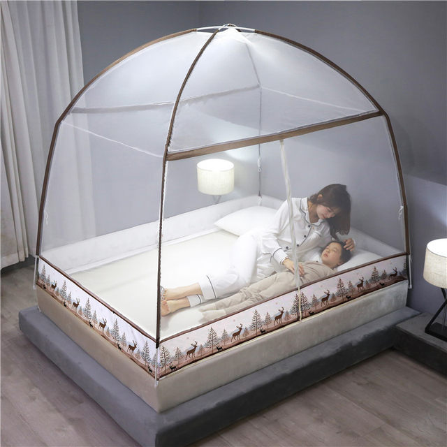 Mosquito Net for Bed, Portable Double Door Pop-up Mosquito Netting with Net  Bottom, 70.8x78.7in Bed Tent for Indoor and Outdoor Use, Insect Screen 