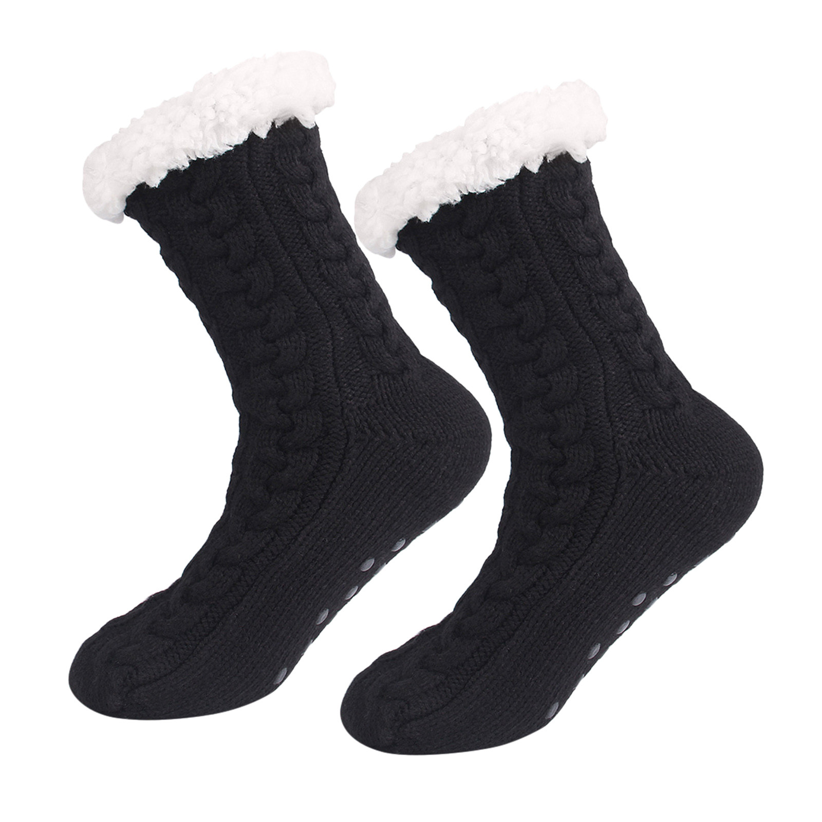 ladies black fluffy socks